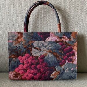 Vintage Margaret Smith Tapestry Grape Print Bag